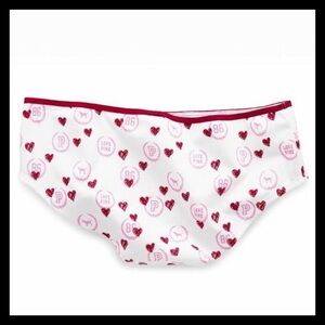 💕ⓅⒾⓃⓀ ⓋⓈ Crest Logo Red Heart Extra Low Rise Hipster Panties NWT💕